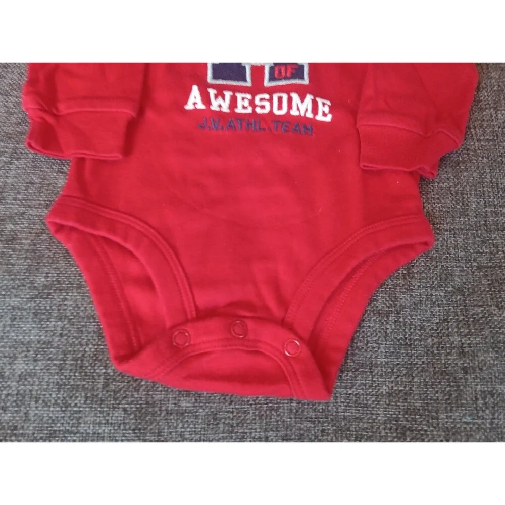 Carters Shirt 6 Months Boys Red Long sleeve Snap Up Department A of Awesome